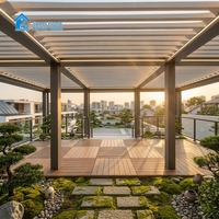 Pergola Modulaire Extérieure en Aluminium Sweet Home avec Toit à Lames Motorisé, Autoportante, Drainage Intégré, Option Latérale