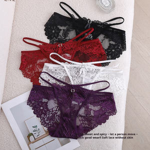 Sous-vêtements sexy en dentelle à nœud pour femmes, lingerie française, pur désir, maille creuse, bas taille basse - Product Image 2