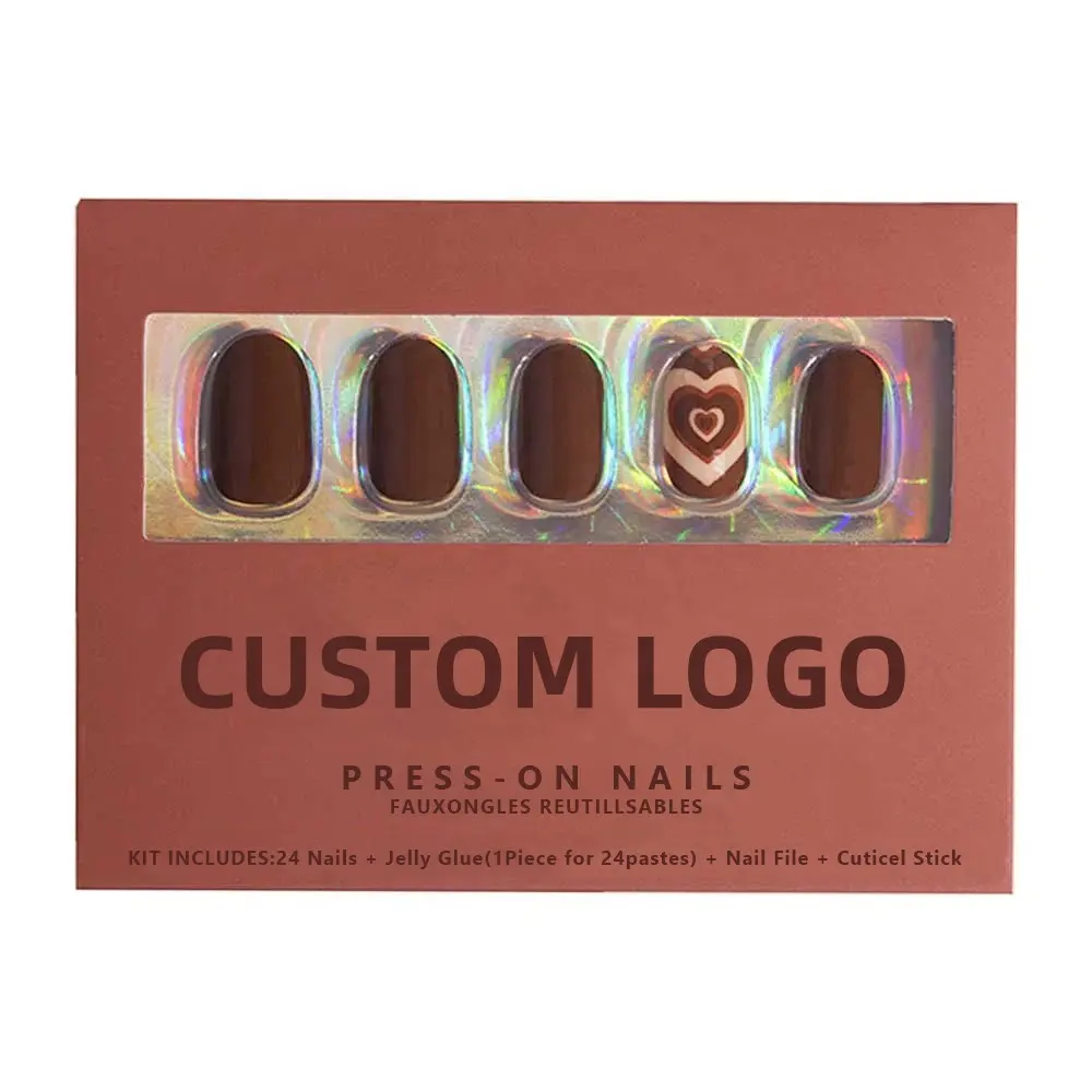 Custom Logo Nail Press On Box Verpakking Custom Nail Verpakking Nail Boxes Voor Pers Ons