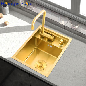 Fregadero pequeño Invisible de oro moderno 2023 Fregadero de cocina de oro oculto de esquina de acero inoxidable 304 - Product Image 2