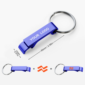 Llavero Personalizable con Logotipo, Destapador de Botellas, Estilo de Dibujos Animados, Llaveros Metálicos con Impresión UV y Esmalte, Aleación de Aluminio Moderna - Product Image 1