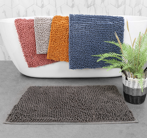 Chenille Dicker Luxus-Bodenbelag 2 Bögen 5 Toiletten 19 Teppich 3-teilig und 3-teiliges Badezimmer-Matten-Set mit Duschvorhang - Product Image 2