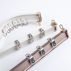 Chambre de haute qualité support en alliage monté au plafond robuste extensible en aluminium pliable Flexible Double rideau Rail Rail - Product Image 4
