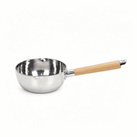 FLEY Batterie de cuisine multi-tailles style japonais minimaliste, antiadhésive en aluminium, avec poignée en bois, pour la cuisson de la neige, la friture, les sauces et la cuisson des bouillons
