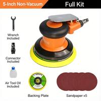 Ponceuse orbitale électrique rechargeable à vitesse variable, sans balais, sans aspiration ni aspiration d'air, pour ponçage du bois DIY - Offre Spéciale