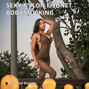 Schöner Transparenter Nylon-Netzstrumpfanzug mit Aushöhlungen und Lochdesign für Reife Frauen Heiße Sexy Dessous - Product Image 2