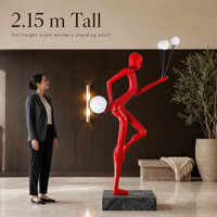 Lampe sur pied en FRP, statue décorative d'art moderne, pour hôtel, club, salon, restaurant, salle à manger