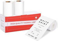 Mini Impresora Térmica Phomemo de 80 mm, 50 x 80 mm, 3 Rollos de Papel de Etiquetas Cuadradas Blancas para Impresora de Etiquetas de Código de Barras M110/M220
