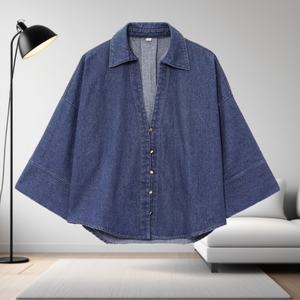 <span class=keywords><strong>Camicia</strong></span> da <span class=keywords><strong>donna</strong></span> <span class=keywords><strong>di</strong></span> qualità estiva a manica lunga Casual nuova moda ampia in Denim traspirante in <span class=keywords><strong>pizzo</strong></span> taglia XL - Product Image 4