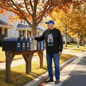 Camiseta de manga larga Postallife Mailwoman, camiseta para mujer de correo, trabajadora postal retirada - Product Image 3