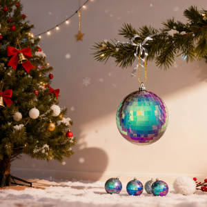 <span class=keywords><strong>Boule</strong></span> disco suspendue <span class=keywords><strong>en</strong></span> verre mosaïque irisé <span class=keywords><strong>de</strong></span> 8 pouces, imperméable, pour festival, fête <span class=keywords><strong>de</strong></span> Noël, mariage, décoration <span class=keywords><strong>de</strong></span> la maison - Product Image 1