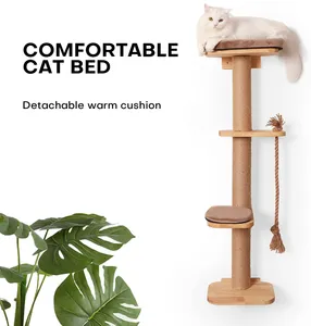 Jute Cat Climbing Sisal Wood Modern Mounted Cat Furniture Luxury