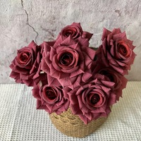 Großhandel Bulk Günstiger Preis High Branch 7cm Rote Seide Blume Künstliche Rose Blumen für die Dekoration