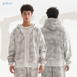 <span class=keywords><strong>ETAI</strong></span> Streetwear pour hommes |   Cardigan zippé en polaire style vieilli très résistant 410g, coupe ample, motif cœur, sweat-shirt d'hiver - Product Image 1