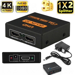 Splitter <span class=keywords><strong>HDMI</strong></span> 4K <span class=keywords><strong>2</strong></span>/<span class=keywords><strong>4</strong></span> Porte 1X4 1X2, Hub Video <span class=keywords><strong>HDMI</strong></span> 1 Ingresso <span class=keywords><strong>4</strong></span> Uscite, Ripetitore Amplificatore per PS5 PS4 Laptop Monitor PC TV Box - Product Image 2
