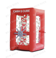 Machine gonflable de cabine de saisie d'argent de cube en argent pour attraper les jeux gonflables de cabine gonflable de videur pour des événements