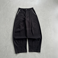 Pantalon Baggy Homme Personnalisé Coupe Ample Plissé Rayé avec Poches Latérales Tissé Décontracté Style Streetwear OEM ODM Marques