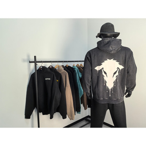 Low MOQ <b>Men's</b> Hoodie <b>Sweatshirt</b> 100% Cotton Heavyweight Oversized Pullover Custom Print Casual Fashion - Product Image 1