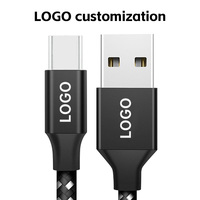 Penjualan laris kabel kepang nilon tembaga murni 1m/2m/3m kabel pengisian cepat kabel Data Port mikro Tipe C