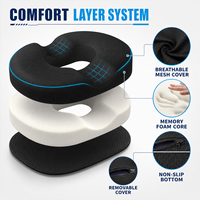 Coussin de siège en mousse à mémoire de forme noir pour soulagement des hémorroïdes et soutien du coccyx, pour chaise de bureau et voiture, lot en gros pour fournisseurs
