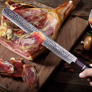 Martillo forjado Damasco profesional de 12 pulgadas, cuchillo de cocina occidental, cuchillo desechable para jamón español en escamas de salmón - Product Image 2