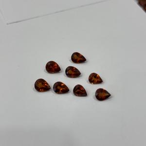 Granat Hessonite Naturel Calibré 3mm Forme Poire Qualité Premium Traité Thermiquement Cristal Rouge Rose Certifié IGI Bijoux - Product Image 1