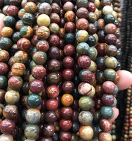 Red Creek Jasper Gemstone Perles rondes en vrac pour bijoux