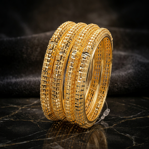 Joyería de Moda al por Mayor, Brazaletes de Boda para Mujer con Diseño Tradicional Bañados en Oro, Brazaletes de Lujo de Latón Relleno de Oro - Product Image 4
