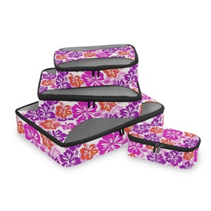 Custom Logo Hawaii Hibiscus Travel Large 4 Pcs Packing <b>Cube</b> Lightweight Luggage Organizer Bags Compression Packing <b>Cubes</b> - Product Image 2