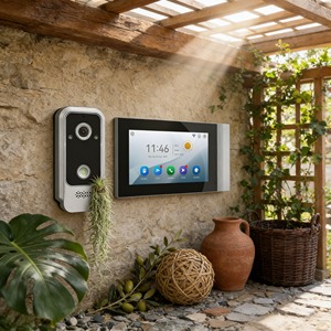 <span class=keywords><strong>Interphone</strong></span> vidéo universel à 2 fils <span class=keywords><strong>compatible</strong></span> avec divers systèmes de serrures de porte pour une intégration flexible - Product Image 1