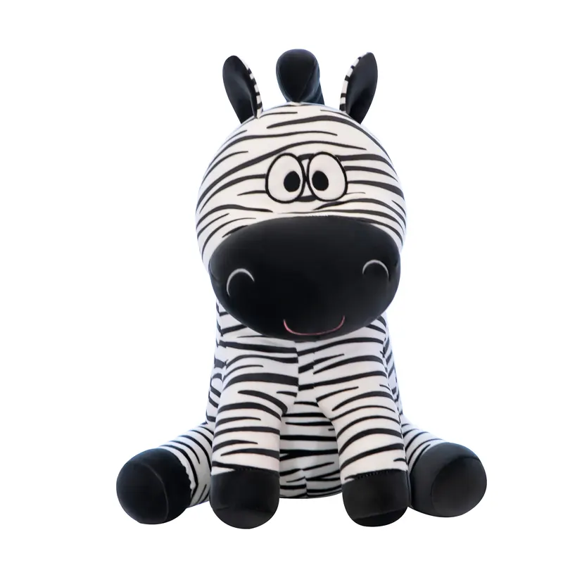 High quality Chinese custom sitting plush toy zebra stuffed animal