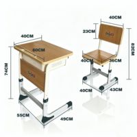 Ensemble de bureau et chaise d'école réglables avec logo personnalisé, boîte à livres perforée, table d'étude à cadre en U, mobilier étudiant robuste