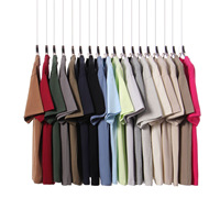 228g Zwaargewicht Dubbelgaren Zuiver Katoenen Gebreide Effen Kleur O-hals Korte Mouw Ademend Heren Vintage Trendy Oversized