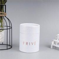 Bougie blanche de luxe boîte en papier rigide tube boîte à cosmétiques ronde bougie mèche or boîtes d'emballage cadeau pour bougie