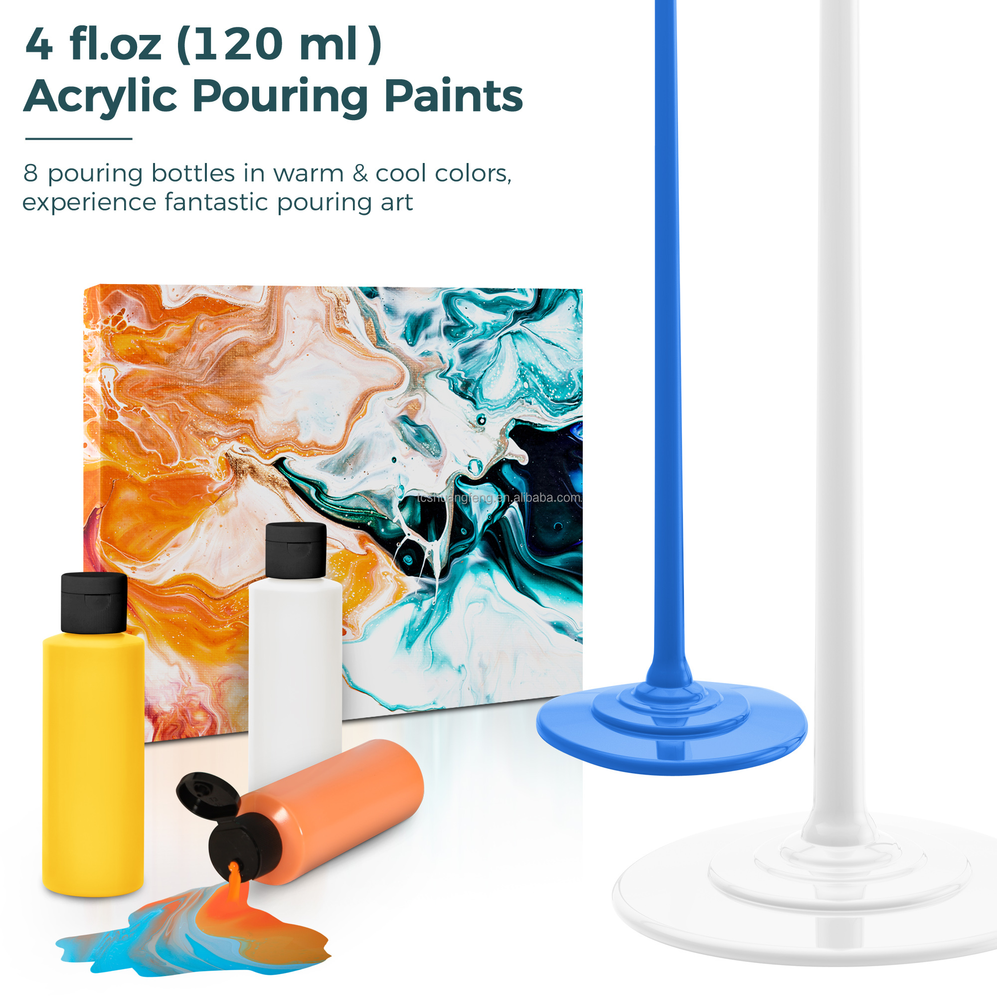VISWIN Kit Pittura Acrilica 51 Pezzi – Cavalletto Da Tavolo, Colori, Tele E Pennelli