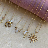 Collier tendance avec pendentif crabe et fleur de soleil en or, perle d'imitation, modèle élégant Perching Du Nez pour femme