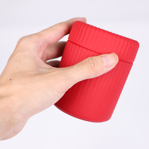 Silicone <b>Tea</b> <b>Canister</b> Cylinder Red Airtight Portable Travel Storage Jar for Loose <b>Tea</b> - Product Image 1