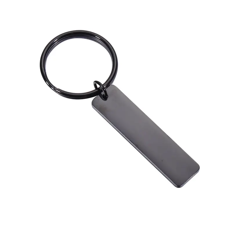 Waterproof Stamping Blank Long Bar Keychain Non Tarnish Metal Key Chains For DIY Custom Name Engrave Logo Tags Key Chain