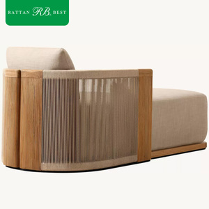 Divano da Esterno <span class=keywords><strong>in</strong></span> <span class=keywords><strong>Legno</strong></span> Teak Moderno Resistente alle Intemperie <span class=keywords><strong>per</strong></span> Villa di Lusso, Cortile, Giardino e Terrazza - Product Image 6