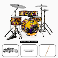 PD Professional Acoustic Drum Kit Set Hot-Selling Complete Accessory Package for Beginners Including Free Cymbals for Musicians