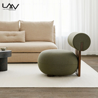 Fauteuil de salon design nordique moderne, fauteuil individuel en tissu avec cadre en bois, fauteuil d'appoint