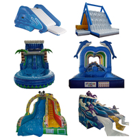 Tobogán Acuático Inflable Comercial Personalizable para Exteriores, Tobogán Inflable Económico para Patio Trasero con Piscina, Combo Inflable