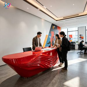 Mostrador <span class=keywords><strong>de</strong></span> Recepción Curvo <span class=keywords><strong>de</strong></span> Fibra <span class=keywords><strong>de</strong></span> Vidrio Blanco <span class=keywords><strong>de</strong></span> Alta Gama, Ecológico <span class=keywords><strong>y</strong></span> Duradero, para Uso en Hoteles <span class=keywords><strong>y</strong></span> Oficinas, Muebles Comerciales Modernos - Product Image 6