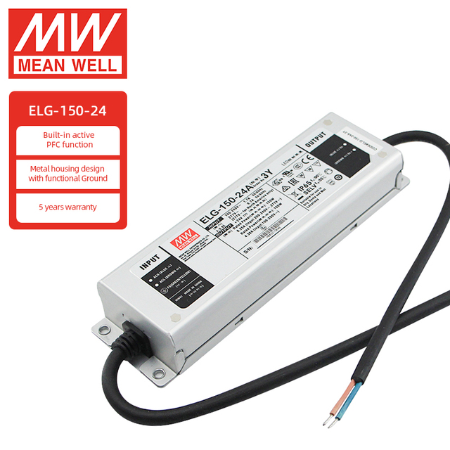 Meanwell Drivers Led ELG-150-24 24V 6.25A 150W Power Supply 24 to 12 Volts Constant Current Voltage Led Driver