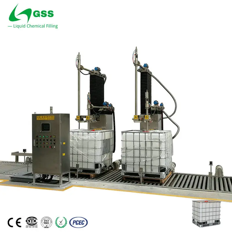 GSS 1000-2500L半自動洗剤テトラフランシクロペンテンN-ペンタン、酢酸メチル溶剤IBC充填機