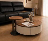 Chengda Eleganter Luxuriöser Moderner Einzigartiger Geräumiger Abgerundeter Marmor Funktionaler Holzrahmen Langlebiger Umweltfreundlicher Maßgefertigter Couchtisch