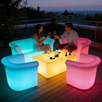 Ensemble de canapés lumineux haut de gamme pour bar à chichas, bar KTV, lieu de divertissement, avec télécommande sans fil et changement de couleur