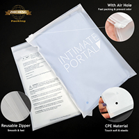 Sac d'emballage en plastique GRS biodégradable imprimé en héliogravure pour vêtements, t-shirts, chaussures, avec fermeture éclair coulissante personnalisée et finition givrée