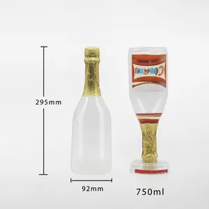 Bouteille d'emballage de haricots de gelée/bouteille de champagne PS de 750ml pour l'emballage de bonbons