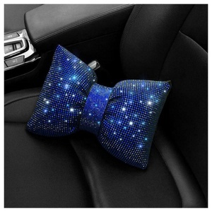 Reposacabezas para Asiento de Coche con Lazo de Mariposa, Reposacabezas con Diamantes de Agua Brillante, Almohada Lumbar Interior para Coche, Venta al por Mayor - Product Image 3